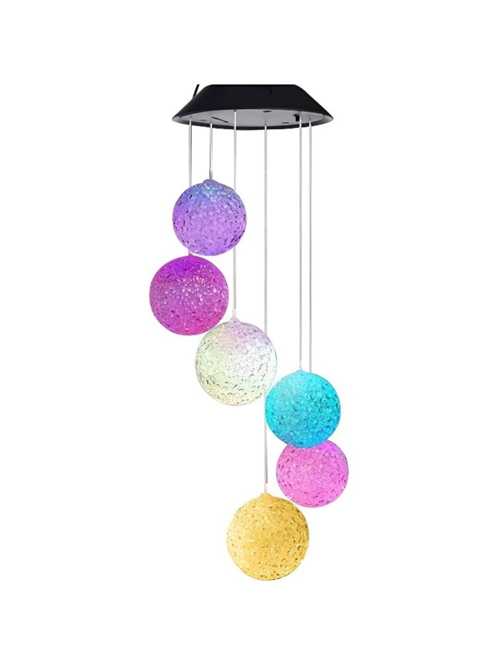 Wind Chimes Color Changing Crystal Ball LED Solar Powered Wind Chime Waterproof